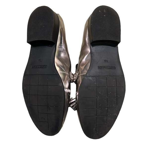 Marc Fisher Envy2 Metallic Silver Pewter Faux Leather Tassel Loafers - 7.5 - Picture 13 of 16